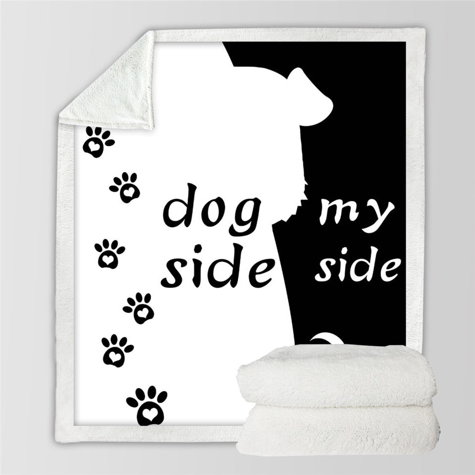 "Dog Side My Side" Throw Blanket (2 Sizes) Crazy Aunt Karen's