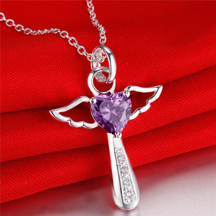 Angel Cross Heart Pendant Necklace – Crazy Aunt Karen's
