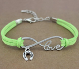 Horse Love & Infinity Horseshoe Charm Bracelet (9 Colors)