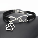 "Paw Print" Pet Love & Inifinity Charm Bracelet (10 Colors)