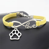 "Paw Print" Pet Love & Inifinity Charm Bracelet (10 Colors)