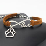 "Paw Print" Pet Love & Inifinity Charm Bracelet (10 Colors)