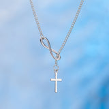 Faith Infinity Cross Lariat Necklace