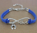 Horse Love & Infinity Horseshoe Charm Bracelet (9 Colors)