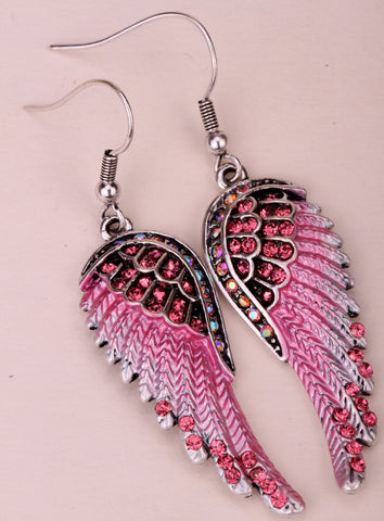 Angel Wings Crystal Earrings (15 Colors)