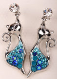 Crystal Cat Modern Earrings (7 Colors)