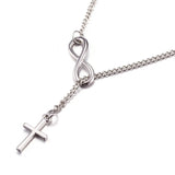 Faith Infinity Cross Lariat Necklace