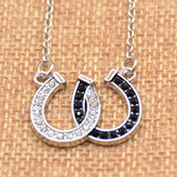 Double Horseshoe Pendant Necklace