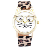 Cute Glasses Cat Watch (3 Colors)