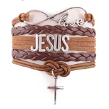 "Jesus" Love & Infinity Cross Charm Bracelet (7 Colors)