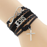 "Jesus" Love & Infinity Cross Charm Bracelet (7 Colors)