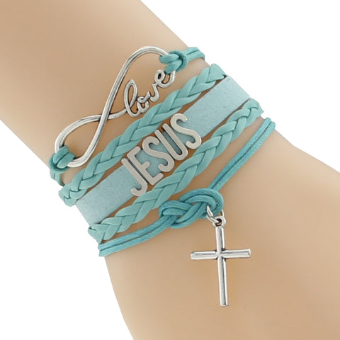 I LOVE JESUS Bracelets PU Leather Alloy ID Hand Woven Bracelet Fashion  Catholic Christian Religious Jewelry From Lovekun, $0.66 | DHgate.Com