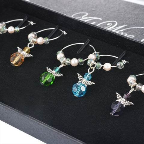 Angel Glass Wine Charms (Gift Box of 6)