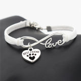 "Paw Print BFF" Pet Love & Inifinity Heart Charm Bracelet (10 Colors)