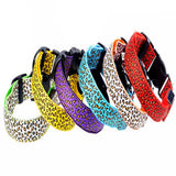 Dog LED Lighted Leopard Print Collar (6 Colors)