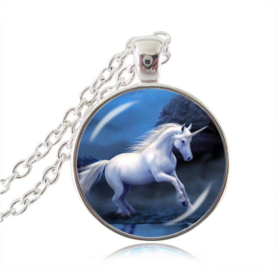 Stainless Steel Pegasus Flying Horse Pendant Necklace For Men - Gothic Punk Rock Style, 24 Inch Chain