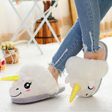 "Unicorn" Horse Plush Slip-On Slippers (4 Colors)