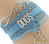 Dog Love & Infinity Charm Bracelet (4 Colors)