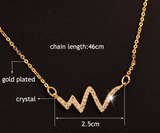 Nurses Crystal ECG Heartbeat Pendant Necklace (3 Colors)