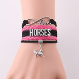 Horse Love & Infinity Charm Bracelet (9 Colors)