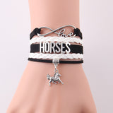 Horse Love & Infinity Charm Bracelet (9 Colors)