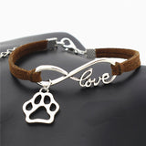 "Paw Print" Pet Love & Inifinity Charm Bracelet (10 Colors)