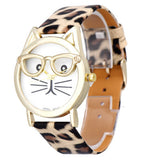 Cute Glasses Cat Watch (3 Colors)