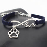 "Paw Print" Pet Love & Inifinity Charm Bracelet (10 Colors)