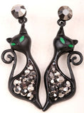 Crystal Cat Modern Earrings (7 Colors)