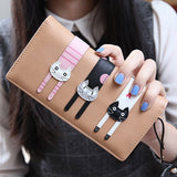 "Cat Trio" Fashion Wallet (5 Colors )