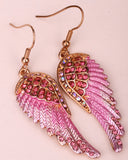 Angel Wings Crystal Earrings (15 Colors)