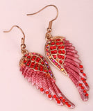 Angel Wings Crystal Earrings (15 Colors)