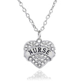 Nurses Heart Crystal Charm Pendant Necklace (3 Colors)